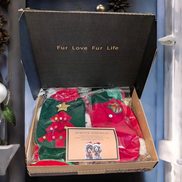 Christmas Dog Gift Box with Santa Hat for Hooman, New - Picture 3 of 10